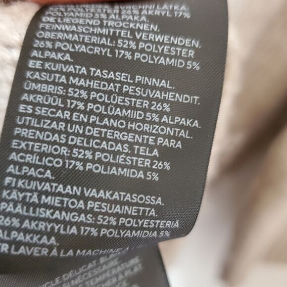 H&M beige alpaca wool blend cowl neck oversized sweater Size Large - Picture 4 of 9